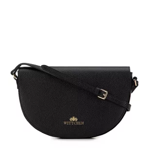 Damska saddle bag z groszkowanej skóry - Torebki damskie - miniaturka - grafika 1