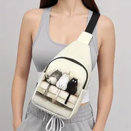 Nerki - Duża nerka torebka plecak saszetka pojemna BOHO ART koty na kanapie KOTKI - miniaturka - grafika 1