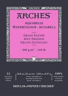 Podobrazia, bloki, papiery - Blok do akwareli Arches Aquarelle A5 300g Hot pressed 12 kartek Naturalny biały - miniaturka - grafika 1
