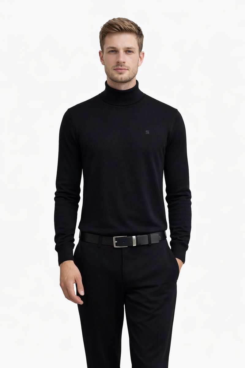 G STAR RAW CZARNY SWETER MĘSKI Z WEŁNY Z GOLFEM M 1I4A