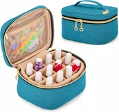 Kosmetyczki, organizery i kuferki - Kuferek Kosmetyczka Organizer Mały Na Lakiery Do Paznokci Yarwo Turkus - miniaturka - grafika 1