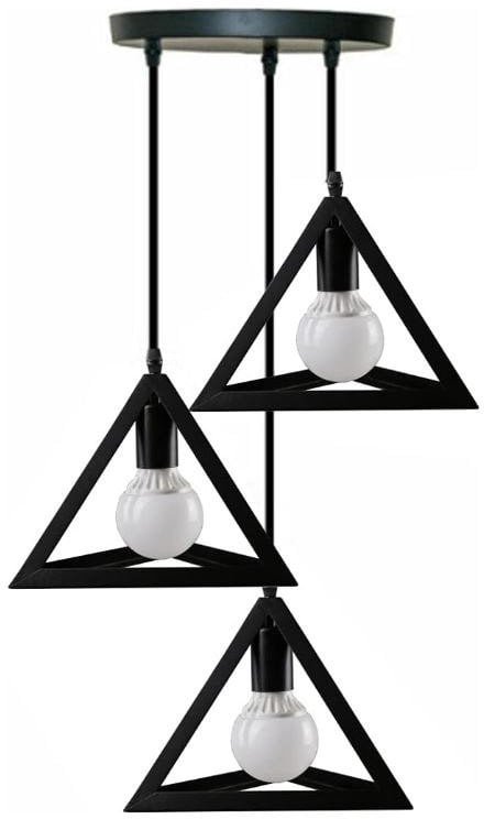 Lampa sufitowa metalowa loft trójkątna wisząca AT13-3SZ-Black