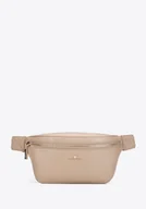 Nerki - Damska nerka ze skóry naturalnej o fakturze groszkowej beżowa - miniaturka - grafika 1