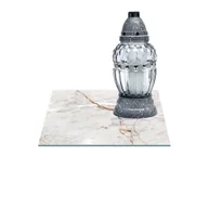 Lampiony i znicze - SZKLANA PODSTAWKA POD ZNICZE Z DEDYKACJĄ 30x30cm Marmur 376f - miniaturka - grafika 1