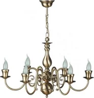 Lampy sufitowe - Lampa wisząca Solar Żyrandol z mosiądzu ŚWIECA 6 płomienny - miniaturka - grafika 1