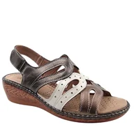 Sandały damskie - Wojtyłko 7S22424 sandały damskie na koturnie wkł.skóra - miniaturka - grafika 1