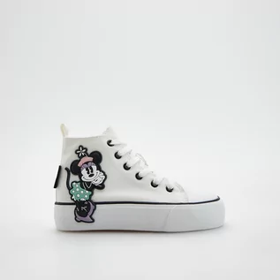 Buty dla dziewczynek - Reserved Bawełniane trampki Disney - Biały - grafika 1