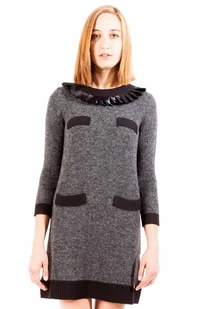 LOVE MOSCHINO KRÓTKA SUKIENKA DAMSKA SZARA - Sukienki - miniaturka - grafika 1