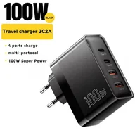 Ładowarki do telefonów - ORYGINALNA SZYBKA ŁADOWARKA SIECIOWA ESSAGER 100W CZARNA - miniaturka - grafika 1