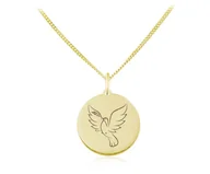 Biżuteria religijna - Srebrny naszyjnik Duch Święty - 24k złocenie - miniaturka - grafika 1