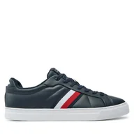 Sneakersy męskie - Sneakersy Tommy Hilfiger Icon Court Lth Stripes FM0FM05163 Granatowy - miniaturka - grafika 1