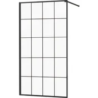 Ścianki i drzwi prysznicowe - Mexen Kioto ścianka prysznicowa 80 x 200 cm, transparent/czarny wzór 8 mm, czarny - 800-080-101-70-77 - miniaturka - grafika 1