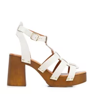 Półbuty męskie - Damskie sandały skórzane z plecionką - miniaturka - grafika 1