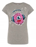 Koszulki i topy damskie - T-Shirt fajny kolorowy nadruk Potwór Muzyka r.XXL - miniaturka - grafika 1
