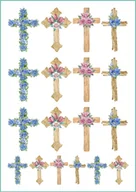 Zabawki kreatywne - Tatuaże tymczasowe zmywalne krzyż z kwiatem, arkusz A4 - miniaturka - grafika 1