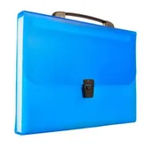 Teczki i skoroszyty - Tetis Allmix Teczka A4 harmonijkowa PP 13przegródek z rączką niebieska BT623-N - miniaturka - grafika 1