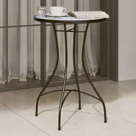 Stoły ogrodowe - Mozaikowy stolik bistro, niebiesko-biały, Ø50x70 cm, ceramiczny - miniaturka - grafika 1