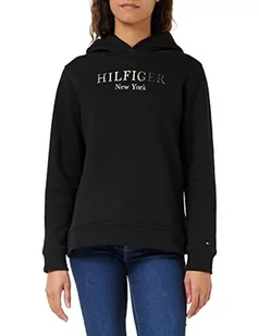 Tommy Hilfiger Damska bluza z kapturem REG Hilfiger FOIL, czarna, S - Bluzy damskie - miniaturka - grafika 1