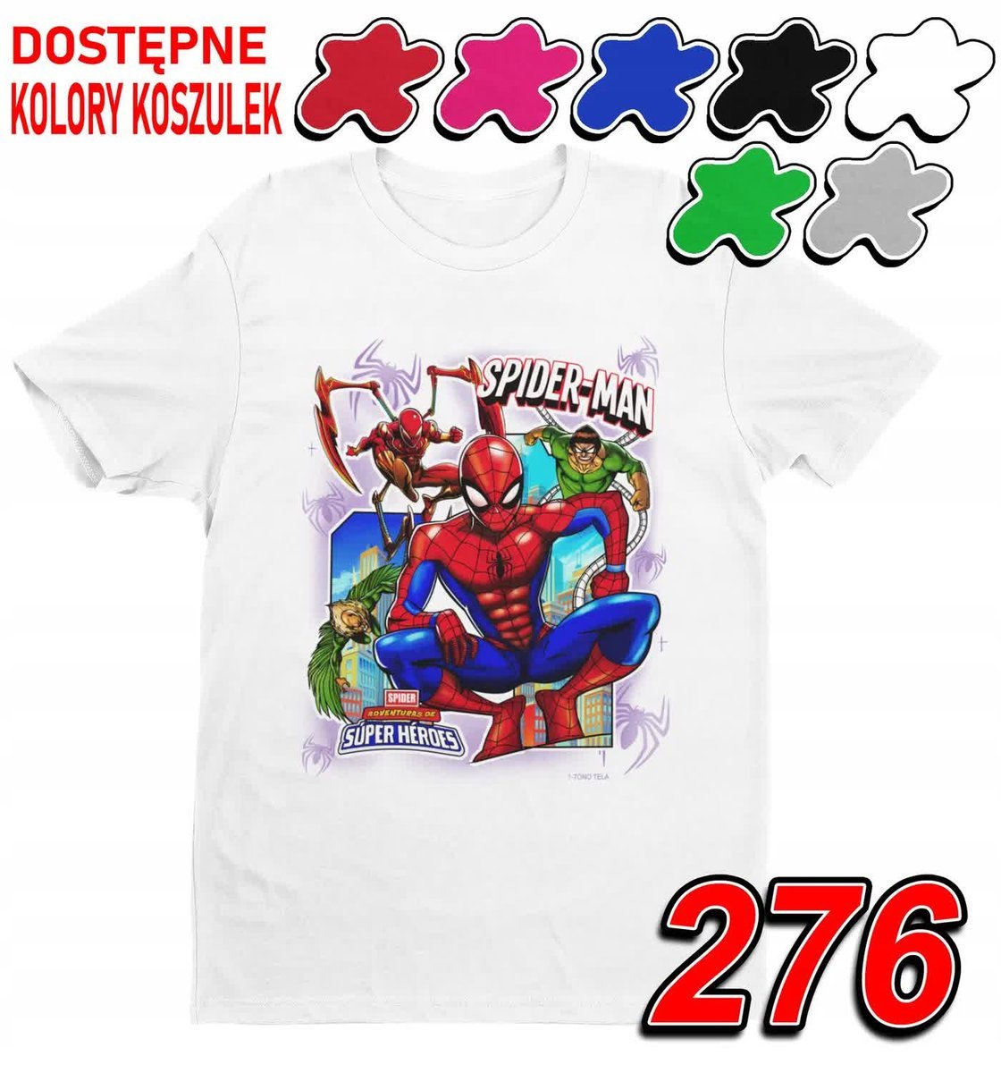 Dziecięca Koszulka Z Nadrukiem Avengers Spiderman Marvel - L 146-152