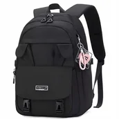 Plecaki szkolne i tornistry - Plecak Szkolny Młodzieżowy Z Uszami Króliczek Czarny - miniaturka - grafika 1