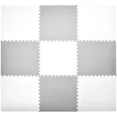 Maty piankowe - Humbi Duża Mata edukacyjna Grube Puzzle piankowe 180 x 180 x 1 cm XXL 9 sztuk 62 x 62 x 1 cm Kolor biały i szary biało-szary - miniaturka - grafika 1