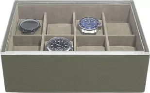 Pudełko na zegarki Stackers Pebble Classic 8 komorowe oliwkowe z pokrywką - Akcesoria do zegarków - miniaturka - grafika 1