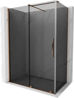 Kabiny prysznicowe - Mexen Velar kabina prysznicowa rozsuwana 150x90 cm, grafit, różowe złoto - 871-150-090-41-60 - miniaturka - grafika 1