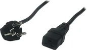 Kable - POSAC-C19-EUL30: POS AC cable C19[16A]-CEE7/7-kątowy[16A] H05VV-F3G1,5 L=3000 black - miniaturka - grafika 1