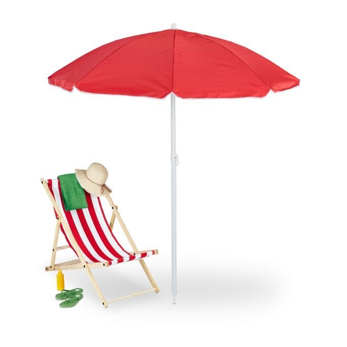 Parasol plażowy klasyczny przeciwsłoneczny czerwony B162