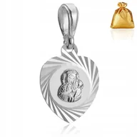 Biżuteria dla dzieci - Srebrny Medalik Wisiorek Zawieszka Matka Boska Częstochowska Srebro Pr. 925 - miniaturka - grafika 1