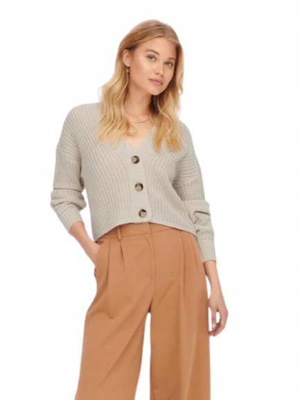 ONLY SWETER ROZPINANY KARDIGAN BEŻOWY DAMSKI M 1J2A