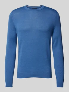 Sweter z dzianiny z okrągłym dekoltem - Swetry męskie - miniaturka - grafika 1
