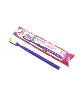 Szczoteczka do zębów z bioplastiku, violet, włosie miękkie, Lamazuna - Szczoteczki do zębów - miniaturka - grafika 1