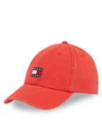 Czapki męskie - Tommy Jeans Czapka z daszkiem Tjm Heritage Cap AM0AM12020 Czerwony - miniaturka - grafika 1