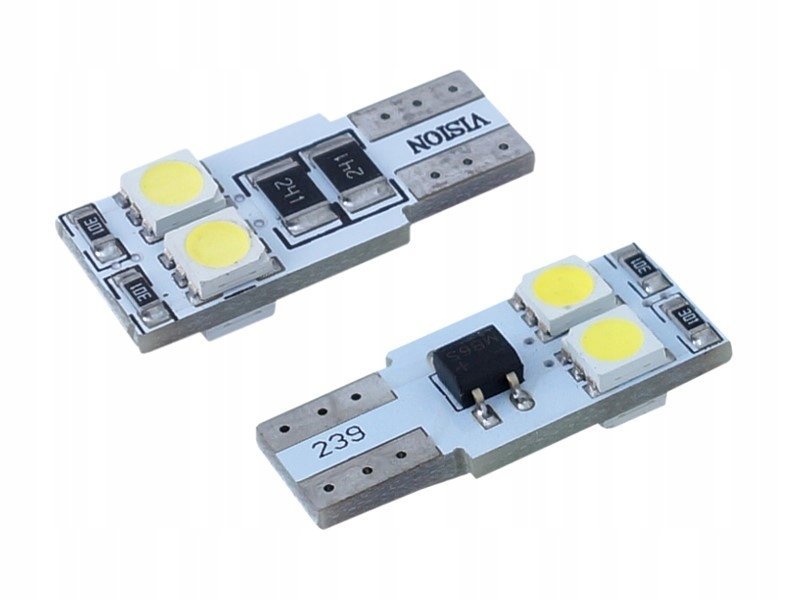 Żarówka W5W T10 12V 2x SMD LED CANBUS biała 2szt.