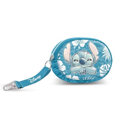 Disney Lilo and Stitch Aloha-Pill portmonetka na monety, niebieska, 12,5 x 9 cm, Niebieski Lilo i Stitch, Jeden rozmiar, Torebka na monety
