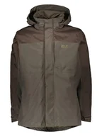 Kurtki i kamizelki sportowe męskie - Jack Wolfskin Funkcyjna kurtka 3w1 w kolorze khaki - miniaturka - grafika 1