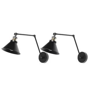 Beliani Kinkiet Zestaw 2 lamp ściennych czarny NARVA 199032 - Lampy ścienne - miniaturka - grafika 1