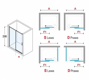 Novellini Kuadra 2.0 2PH Drzwi przesuwne 137-141x200 cm lewe K22PH137S-1K - Ścianki i drzwi prysznicowe - miniaturka - grafika 1
