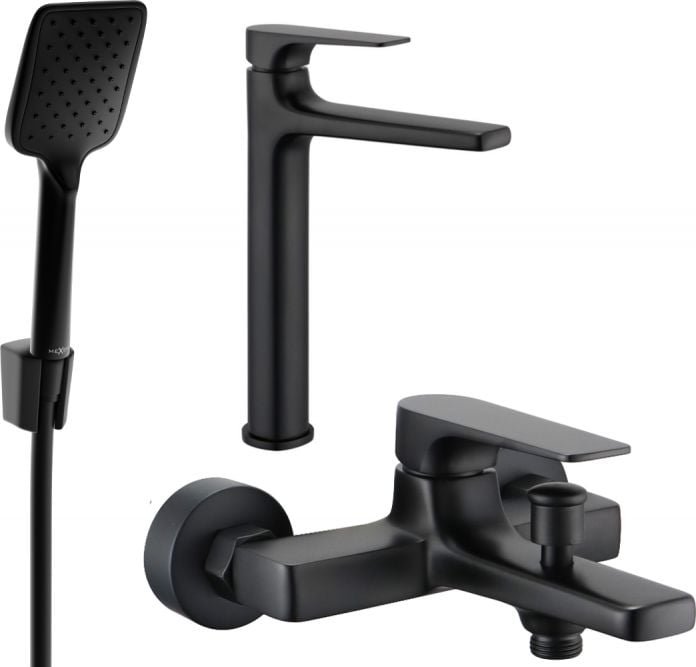 Mexen Lynx R62 zestaw wannowy, czarny - 745913R62-70