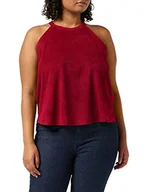 Koszulki i topy damskie - Urban Classics Damski top Peached Rib Neckholder Top Sport Top, czerwony (Burgundy 00606), L - miniaturka - grafika 1
