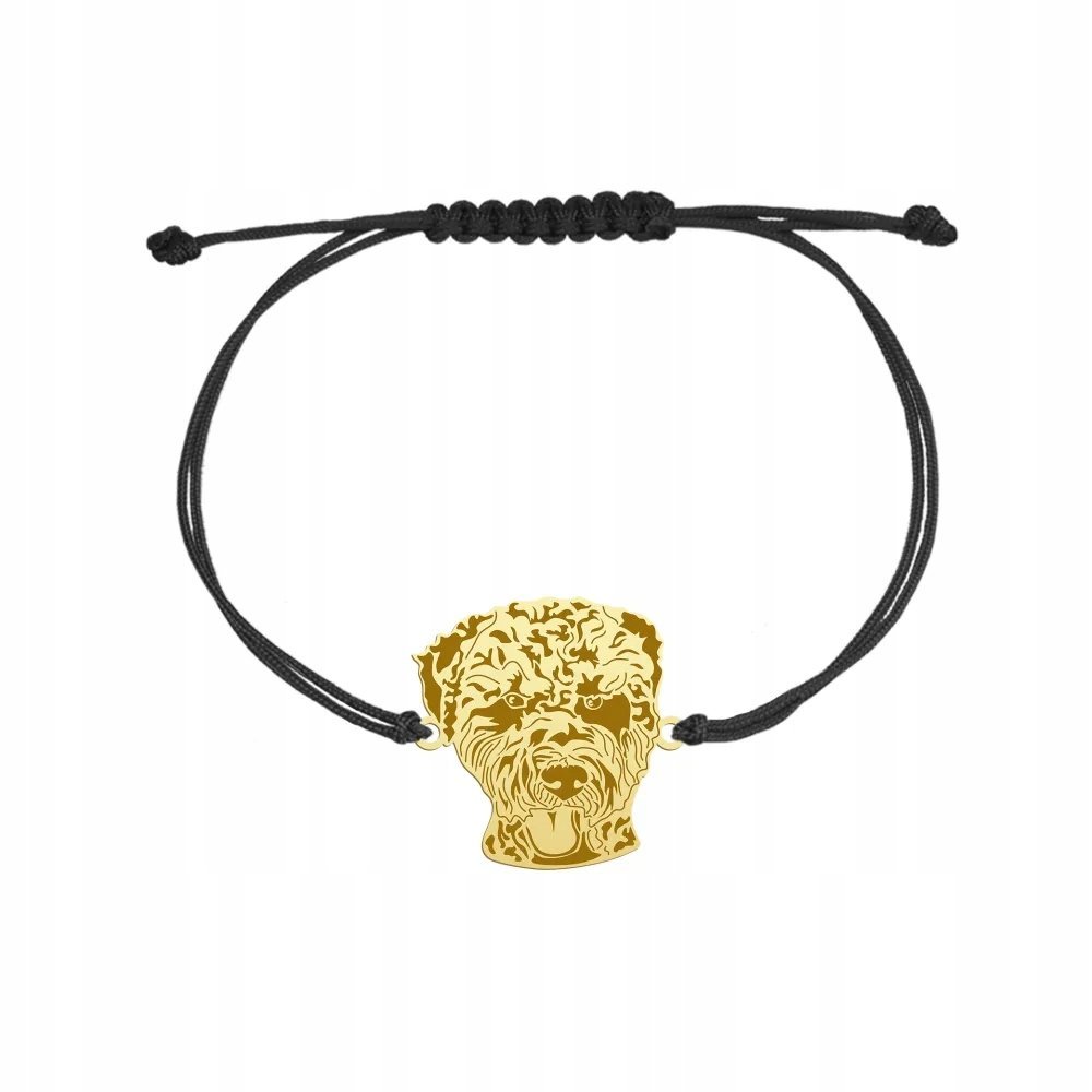 Bransoletka Złota z psem Romański Pies 925 Sznurek Prezent GRAWER GRATIS