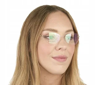 Okulary bezramkowe minusy kocie oczy korekcyjne -1 - Okulary korekcyjne, oprawki, szkła - miniaturka - grafika 1