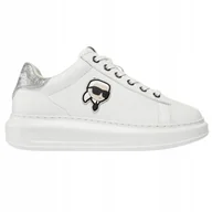 Sneakersy damskie - Karl Lagerfeld Białe sneakersy Kapri Nft Lo Lace 38 - miniaturka - grafika 1