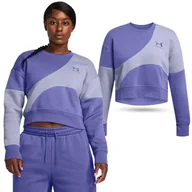 Bluzy damskie - Bluza fitness damska Under Armour Icon Fleece Crop Crew - miniaturka - grafika 1