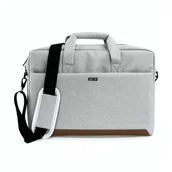 Torby męskie - Torba na laptop materiałowa Solier SM03 Darwen szara - miniaturka - grafika 1