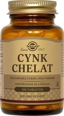 Solgar Cynk chelat 100 tabletek