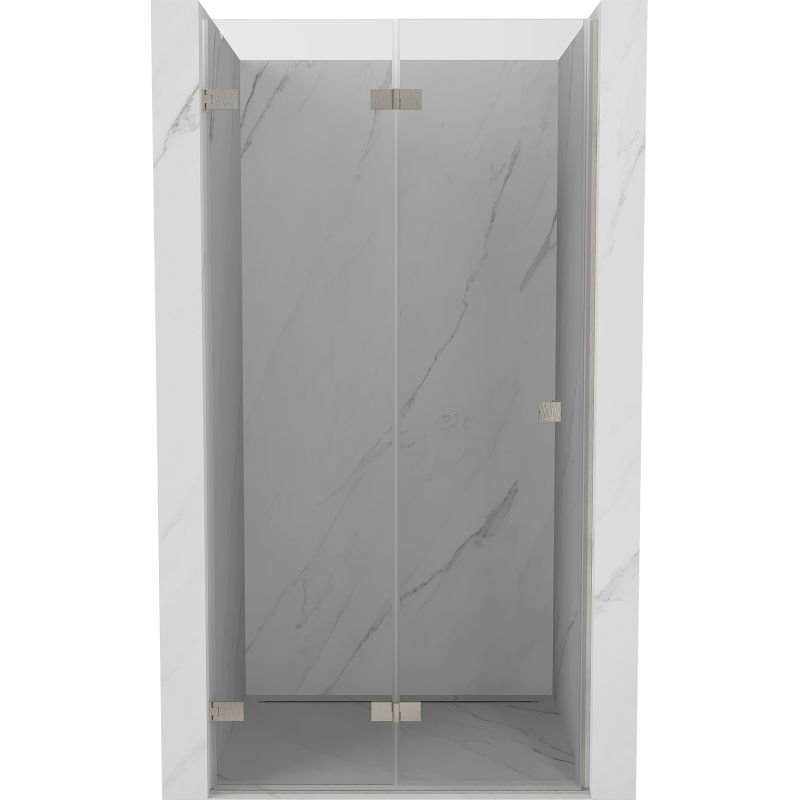 Mexen Lunar-F drzwi prysznicowe składane lewe 90 cm, transparent, nikiel szczotkowany - 836-090-000-97-00-L