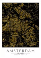 Plakaty - Galeria Plakatu, Plakat, Amsterdam Złota Mapa, 30x40 cm - miniaturka - grafika 1