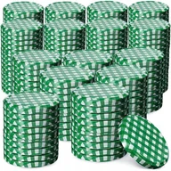 Pojemniki kuchenne - Metalowe wieczka do słoików Virbo 200 szt. 82mm "Zielona Krata" - miniaturka - grafika 1